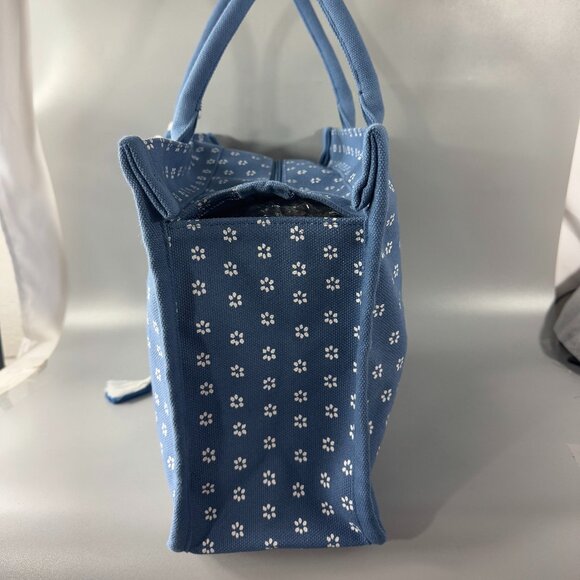 J. CREW STRUCTURED TOTE BAG ONE SIZE - CHAMBRAY BLUE WHITE - Picture 5 of 15